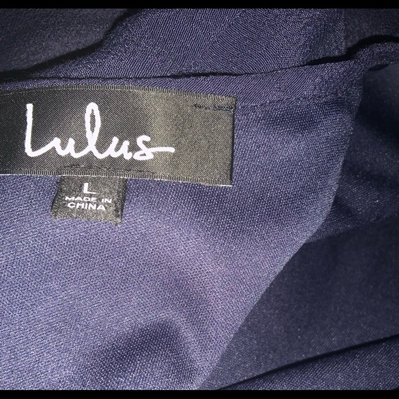 Lulus Navy and White Embroidered Dress - Picture 4 of 4
